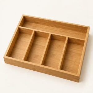 nestora home bamboo cutlery organizer